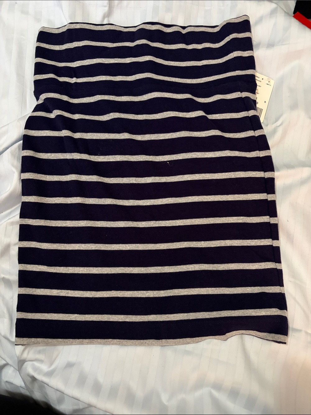 Forever 21 Navy and Gray Striped Pencil Skirt